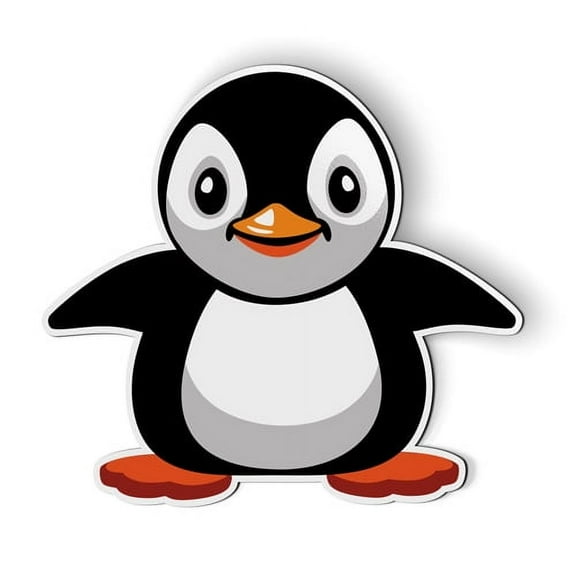 Cute Cartoon Penguin - 5.5" Magnet for Car Locker Refrigerator