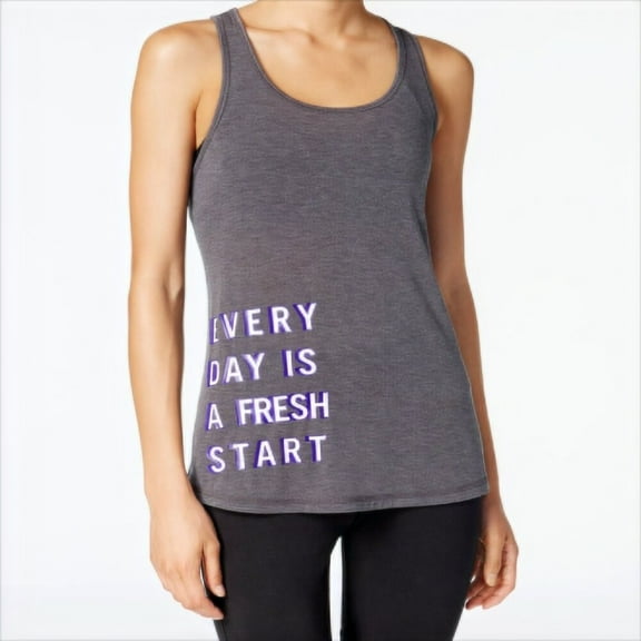 Ideology Womens Graphic Fitness Racerback Tank Top