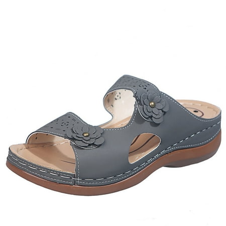

VerPetridure Sandals for Women Dressy Summer Women s Leisure Vacation Comfort Flower Open Toe Wedge Beach Sandals