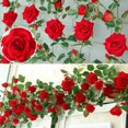 thumbnail image 3 of Artificial Flower Garland Fake Hanging Rose Rattan Wedding Decoration Air Conditioning Pipe Blocking Vine, 3 of 9