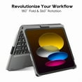 thumbnail image 4 of edaiser Swivel Keyboard Case Compatible with Apple iPad 11th Gen 2025 (A16)& iPad 10th Generation (10.9-inch); Rotatable Cover and Pencil Holder, Multi-Touch Trackpad, RGB Backlit, Gray, 4 of 6