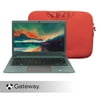 Gateway 11.6" Ultra Slim Notebook, HD, Intel Celeron N4020, 64GB Storage, 4GB Memory, Cortana, 1MP Webcam, Windows 10 S, Microsoft 365 Personal 1-Year Included, Carrying Case Included, Green/Red