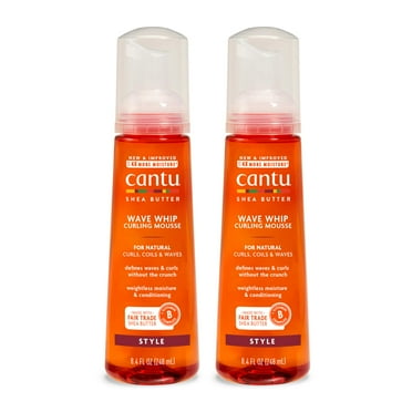 Cantu Wave Whip Curling Mousse for Natural Hair with Pure Shea Butter, 8.4 fl oz (Pack of 2) (Packaging May Vary) C29