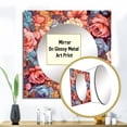 thumbnail image 3 of Designart "Blossoming Retro Pink And White Roses Floral Elegance" Wildflowers Square Mirror For Wall Decor - Large Pink Square Printed Wall Mirror Art - Wall Mounted Square Mirror, 3 of 5