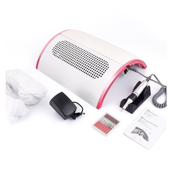 2 In 1 Electric Nail Drill Nail Dust Vacuum Collector Machine With 3 Fans Nail File Drill And Dust Cleaner Manicure Pedicure