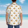 thumbnail image 6 of Balery Rabbit And Carrot Print Men's Hawaiian Shirts Short Sleeve Beach Shirt Relaxed Fit Vacation Button Down Shirts-Medium, 6 of 9
