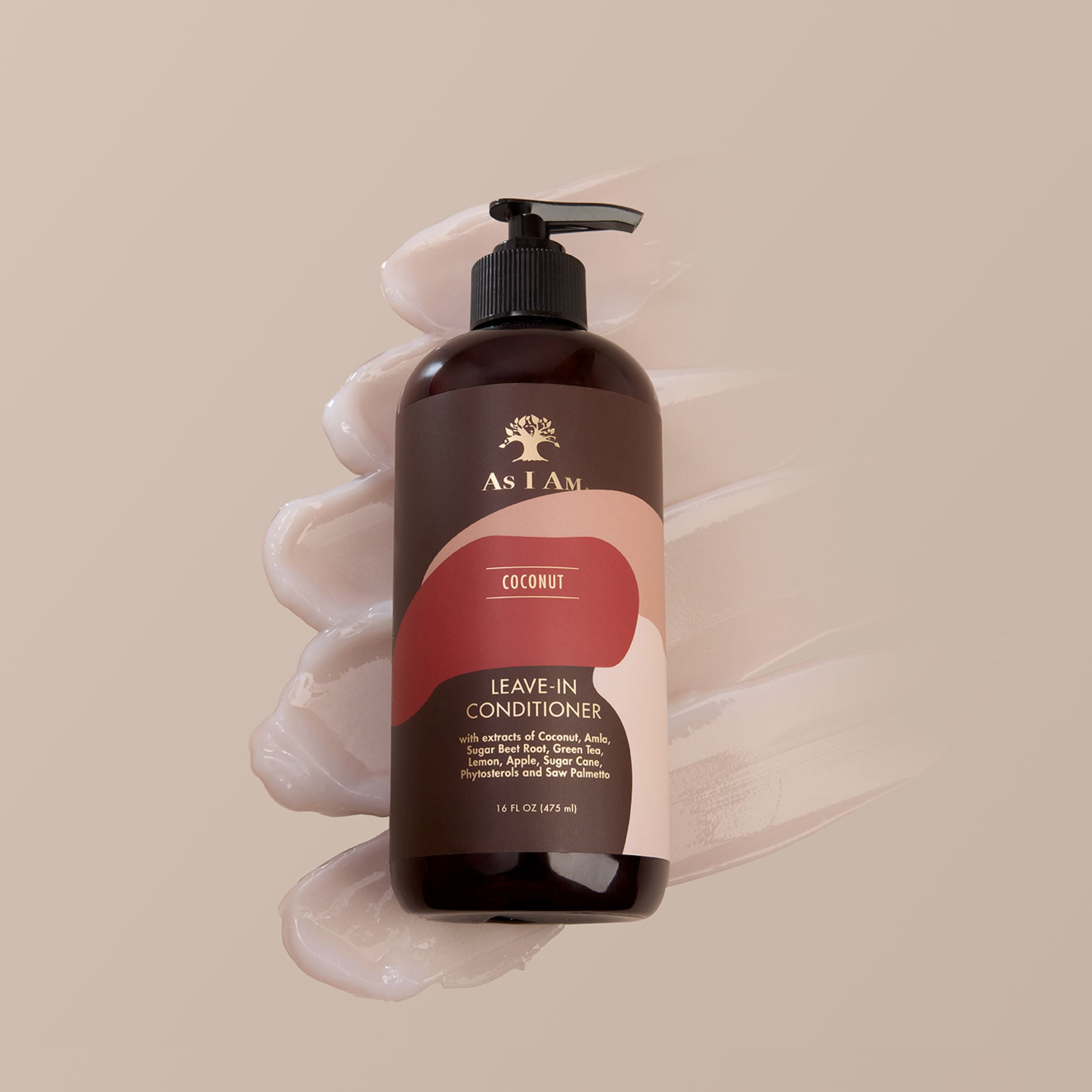 As I Am Coconut Leave In Conditioner for Dry Hair Hydration and Frizz Control Moisture Care 16 oz with Green Tea and Saw Palmetto