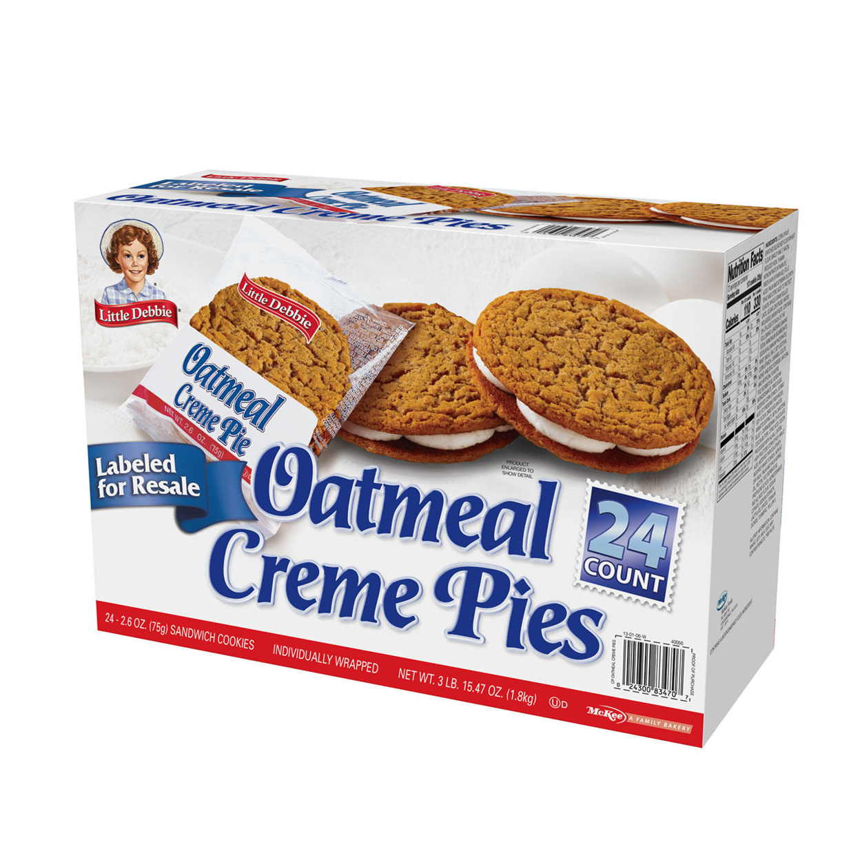 Little Debbie Oatmeal Cream Pies, 2.6 Ounce (Pack of 24) - Walmart.com