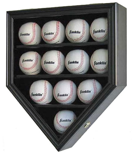 B46 Shadow Box Wall Cabinet to hold 46 Baseball Display Lock UV Protection 