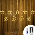 thumbnail image 1 of Cortina decorativa BomKra 130 LED con forma de estrella y luna para Ramadán, 1 of 7