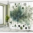 thumbnail image 2 of Ambesonne Dark Green Shower Curtain, Geometric Branches Art, 69"Wx70"L, Pale Reseda Green, 2 of 4