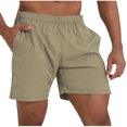 thumbnail image 2 of pstuiky Pantalones cortos para hombre, Pantalones cortos casuales de verano para hombre, de color liso, con bolsillos, para actividades al aire libre, secado rápido, 2 of 7