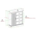thumbnail image 3 of Jolene 45" 4-Drawer and 3-Adjustable Shelves Wardrobe in Natural Birch, 3 of 5