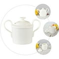 thumbnail image 3 of LOLIPPYY 1Pc Practical Candy Jar White Ceramic Sugar Jar with Lid for Insect Protection, 3 of 8