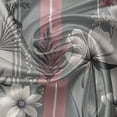 thumbnail image 4 of Floral Valance & Tier Curtain 3 pcs Set, Treasured Garden of Spring with Flowers and Calm Colored Tartan Plaid Pattern, Window Treatments for Kitchen Room Decor, 55" x 36", Pink and Grey, 4 of 5