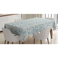 thumbnail image 1 of Nautical Tablecloth, Sea Plantation Seahorses Fish Shells and Corals Monochrome Illustration, Rectangle Satin Table Cover Accent for Dining Room and Kitchen, 60" X 84", Eggshell Sky Blue, by Ambesonne, 1 of 2