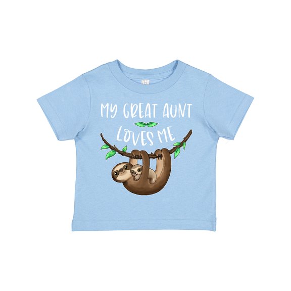 Inktastic My Great Aunt Loves Me Cute Sloth and Baby Boys or Girls Toddler T-Shirt
