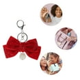 thumbnail image 3 of Unique Bargains 1 Pc Fashion Velvet Bow Handbag Charm Bag Accessories Red, 3 of 5