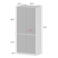 thumbnail image 7 of KULAGAGA Wardrobe Armoire with Mirror Door and Clothing Rod for Bedroom White, 7 of 7