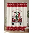 thumbnail image 4 of Red Christmas Shower Curtain Set, Waterproof Shower Curtains for Bathroom, Gnomes Truck Xmas Tree Snowflake Winter Washable Fabric Cloth Bath Curtain for Bathtub Decoration with Hooks 66x72 Inches, 4 of 6