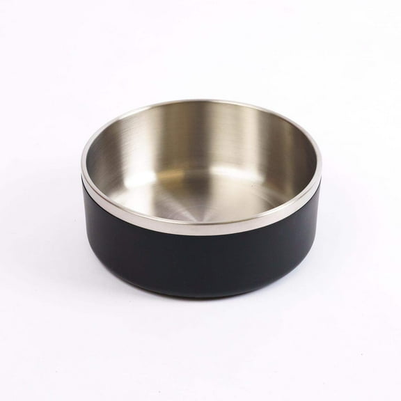 One Paw Large Double Stainless Steel Dog Bowl – Black, Rust-Resistant, Non-Slip Base | 71 oz - 2.1L - 8.75 CUPS