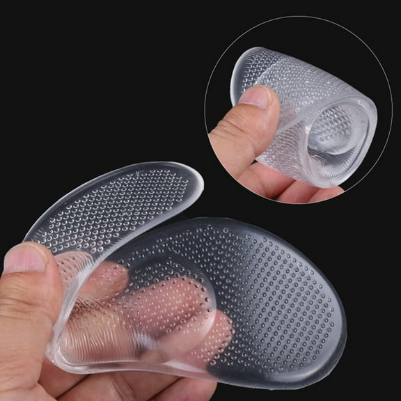 FRCOLOR Silicone Gel Insoles for Women High Heels with Arch Support and Cushioning Transparent One Size Fits All