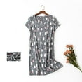 thumbnail image 4 of XFHLMJFF Nightgowns Pajamas For Women Comfy Casual Cotton Short Sleeve Sleepshirt Floral Print Nightdress Breathable Sleepwear Nightwear, 4 of 4