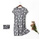 thumbnail image 3 of Gibobby Pijamas para mujer Camisón de algodón para mujer, ropa de dormir, camisa de manga corta, vestido de dormir con estampado informal(Gris oscuro,XL), 3 of 4
