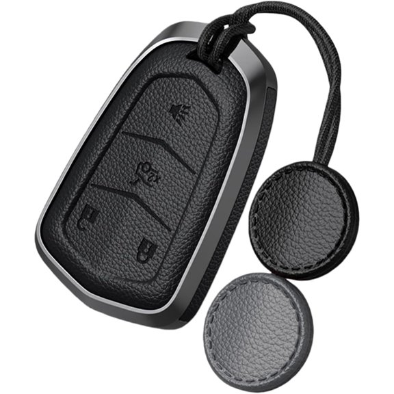 Key Fob Cover Compatible with Fit for Cadillac 2014-2020 ATS CTS XTS Keychain Case Holder Protector,4-BTN-Black