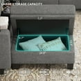 thumbnail image 3 of Belffin Standard Ottoman with Storage for Modular Sectional Couch. Light Grey., 3 of 6