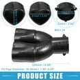 thumbnail image 4 of Car Exhaust Tip Heart Shaped Tail Pipe 2.48" OD 2.64"x2.36" Outlet 8.66" Length Straight Black, 4 of 6