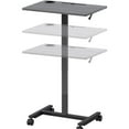 thumbnail image 1 of Lorell LLR84837 Height-Adjustable Mobile Desk - Weathered Charcoal Laminate Top with Powder Coated Base, 1 of 1