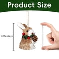 thumbnail image 2 of 1 Pc Woodland Animal Xmas Ornament Sisal Straw Rustic, Classic Farmhouse Sisal Straw Friends Animal Figurine with Pinecone Berry, Neutral Rustic Forest Hanging Accessory, Trees, Wreaths, 2D, 2 of 6