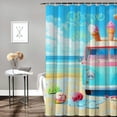 thumbnail image 2 of BCIIG Beach Themed Bathroom Decor Set with Hooks, Vibrant HD Print Polyester Fabric Shower Curtain Set, 100% Waterproof, Easy to Install - Multi Size Colorful and Luxurious Graphic Design 36"x72, 2 of 7