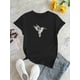 thumbnail image 2 of Camiseta de mujer de verano con Cuello Redondo1pc Women'S Casual Polyester T-Shirt with Abstract Hummingbird Print, Round Neck, Short Sleeve, Comfortable Knit Fabric, Fashionable Animal Pattern Top, 2 of 7