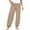 Khaki #815, variant on Bovemsi Casual Pants for Women Spring And Summer Elastic Waist Cotton Linen Loose Home with Pockets
