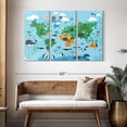 thumbnail image 3 of Elephant Stock World Animals Kids' Chart Wall Art - Horizontal Multi Panel Canvas - Kids Room Wall Decor - Map Multi Panel - Blue And Gray Decor - 50" x 32", 3 of 8