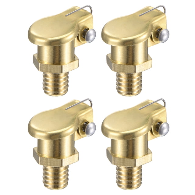 Unique Bargains M6x1 Male Thread Copper Spring Grease Oil Cup Cap 4Pack