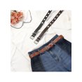 thumbnail image 6 of INSPIRE CHIC Women's Fashion Silver Buckle Vintage Hollow Circle Eyelet Belt for Dress Jeans 43.3x1.1" Brown, 6 of 6