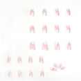 thumbnail image 3 of Ongles Autocollants en Forme d'Amande Courts en Acrylique Brillants Roses, Couverture Complète, Faux Ongles Roses Mignons, Embouts d'Ongles pour Femmes et Filles, 24 Pcs, 3 of 5