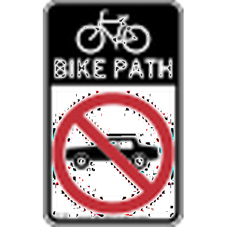 Traffic Signs - Bike Path, No Automobiles, New York City 12 x 18 Peel-n-Stick Sign Street Weather Approved