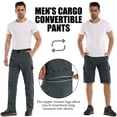 thumbnail image 3 of liyiyiyia Hiking Pants Mens Zip Off Cargo Pants Convertible Fishing Pant Outdoor Safari Work Trousers with Belt, 3 of 9