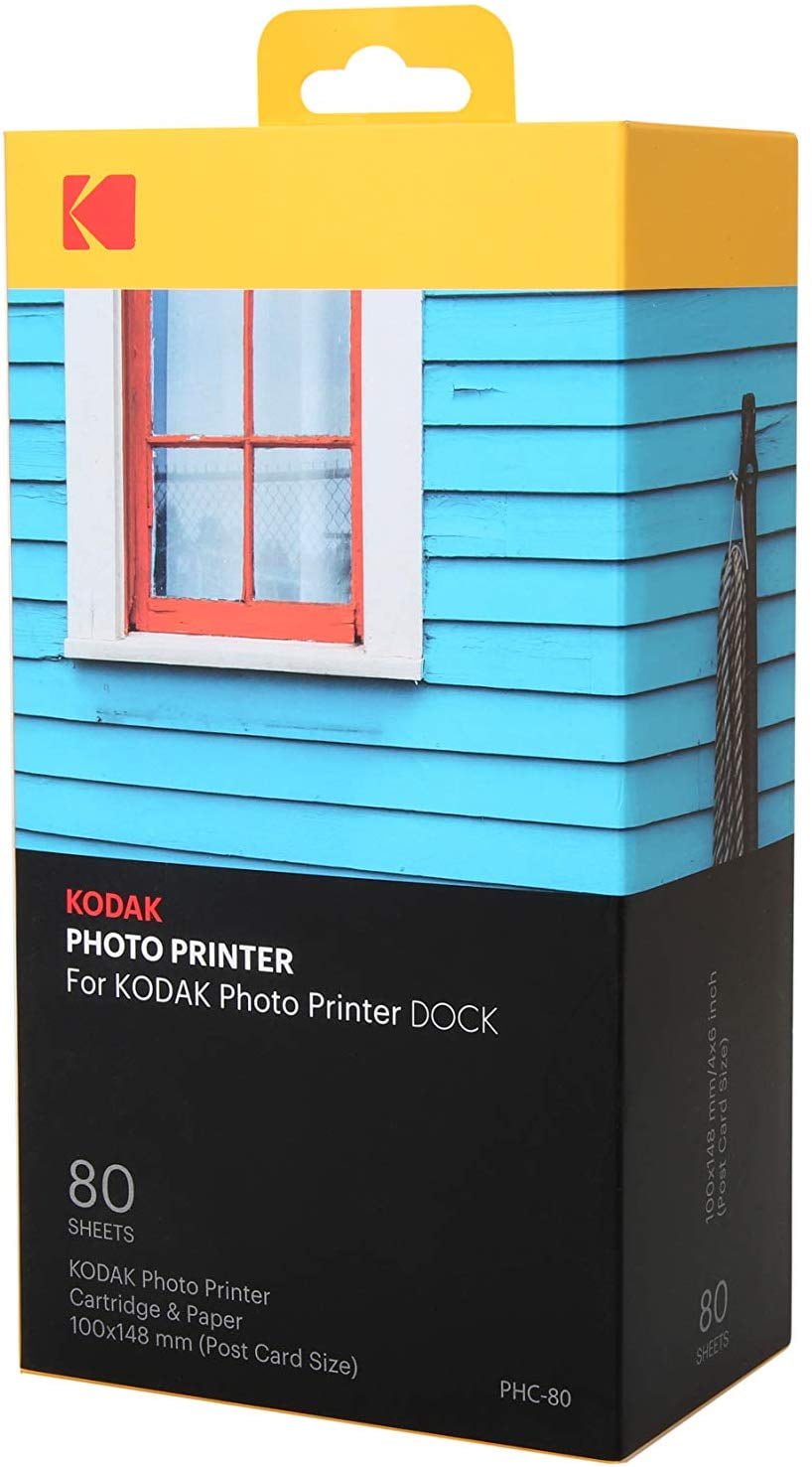 Kodak Dock & WiFi Photo Printer Cartridge Refill & Photo Paper (80