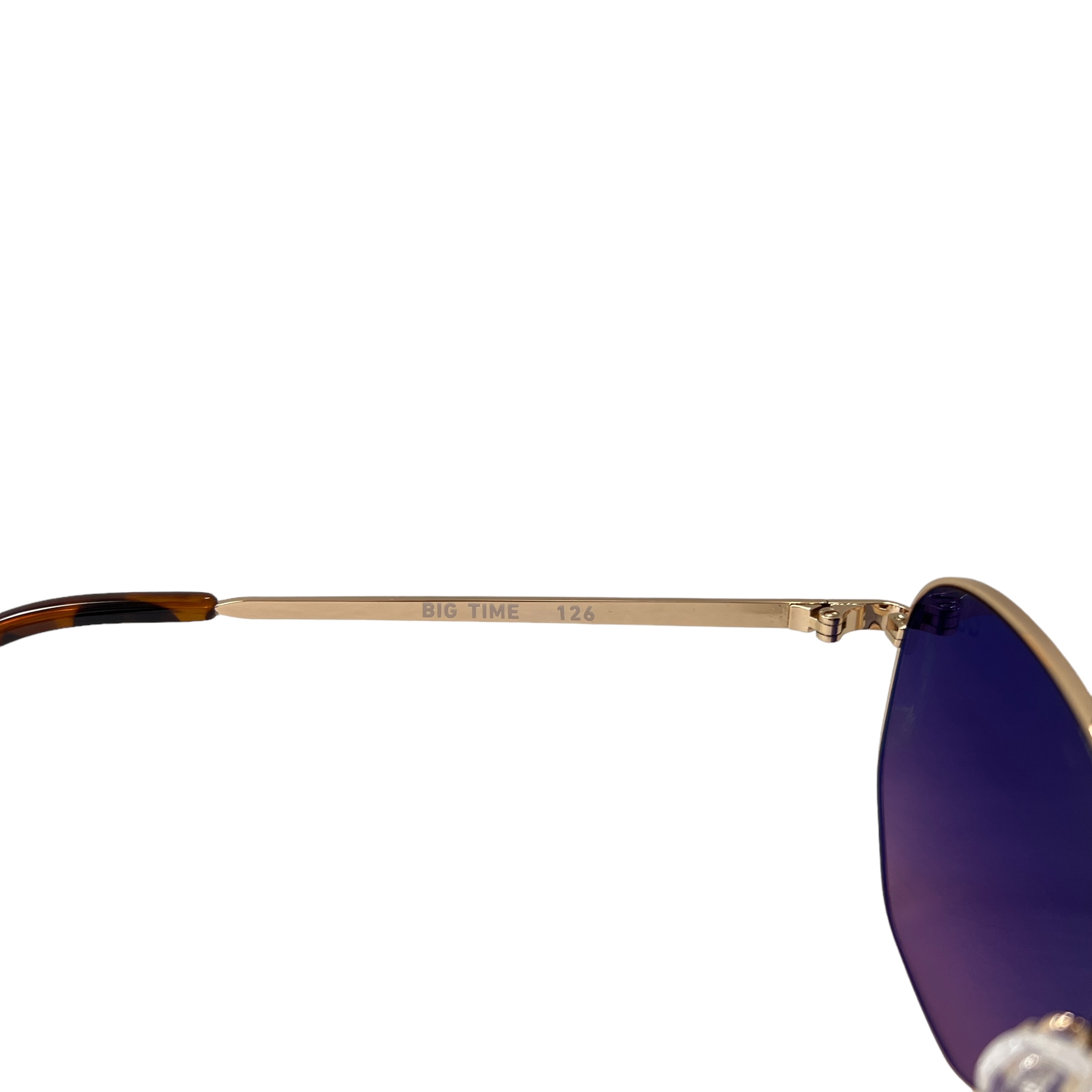 Quay Australia Big Time Round Sunglasses Rose Navy Peach