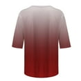 thumbnail image 6 of abtuhar Womens Plus Size Tops,Womens Tops,Women's 2024 Fashion Tops 3/4 Sleeve T-Shirts Cute Crewneck Basic Business Tees Blouses Wine, 6 of 6