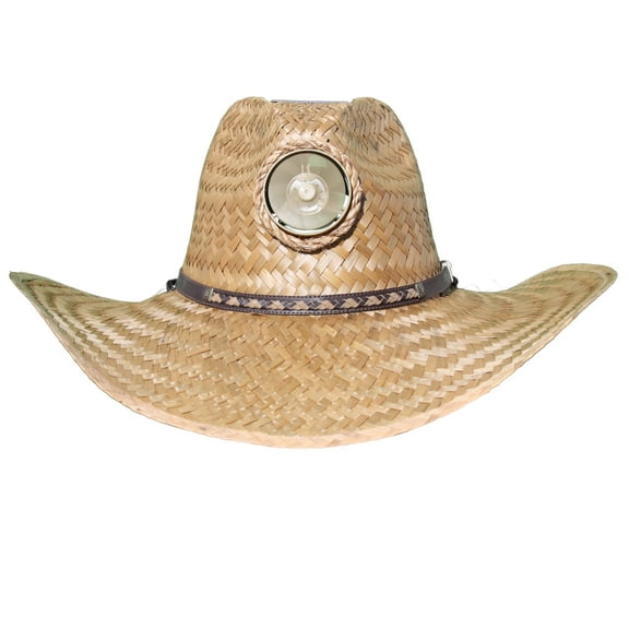 Cooling Straw Hat - Gentleman (Brown) Hat w. Thin Band - (M)