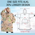 thumbnail image 4 of Oversized Wearable Blanket Hoodie,Cute Hedgehog Pattern Sherpa Blanket Hoodie with Super Pockets,Super Warm Fuzzy Pullover for Women & Men, 4 of 6