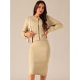 thumbnail image 2 of DARING DIVA Women's Winter Sweater Sets Cardigan and Midi Skirts S Khaki, 2 of 5