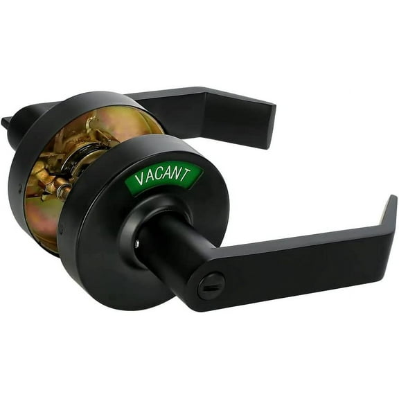Privacy Lock with Large Indicator for Bathroom Inuse and Vacant, ADA Compliant Lever, Commercial Grade, Perfect for Restroooms of Professional Office Apartment Airbnb Warehouse Matte Black