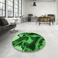 thumbnail image 4 of Ahgly Company Machine Washable Indoor Round Transitional Deep Emerald Green Area Rugs, 3' Round, 4 of 7